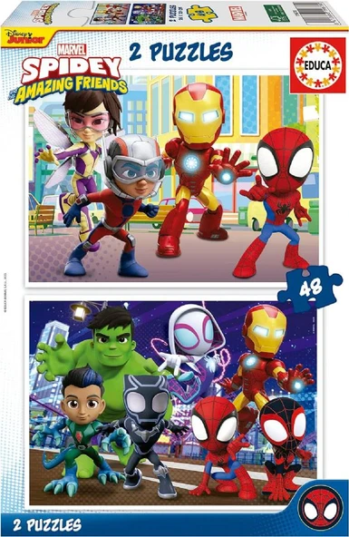 Educa 4-6 Yaş 2x48 Parça Erkek Çocuk Spidey ve İnanılmaz Arkadaşları Puzzle - Karton Eğitici Puzzle ürün görseli
