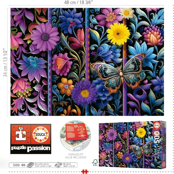 Educa 500 Parça Badda Çiçeğinin Açışı Puzzle - 19909 - Badda Bloom - Resim 3