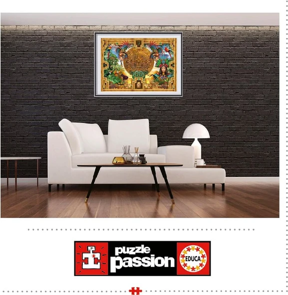 Educa 2000 Parçalı Aztek Maya Montajı Puzzle - 19565 - Aztec Mayan Montage - Resim 4