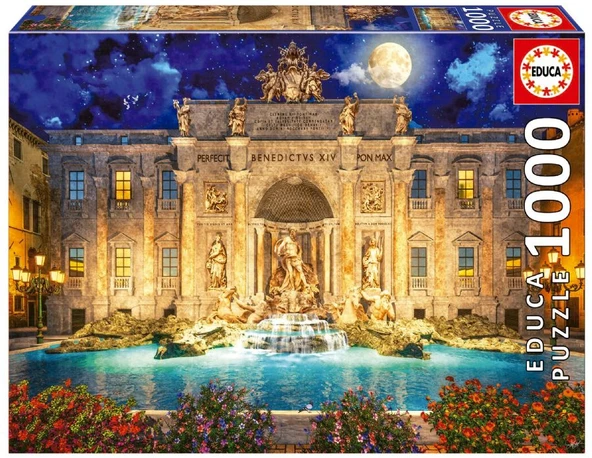 Educa 1000 Parça Roma Trevi Çeşmesi Puzzle - 19923 - Fontana Di Trevi Rome