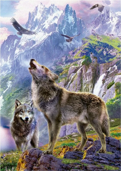Educa 500 Parça Kayalardaki Kurtlar Puzzle - 19548 - Wolves In The Rocks - Resim 2