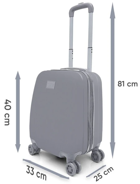 Coral High 40 cm Saks Mavi Erkek Mini Kabin Valizi - 16514 - Resim 6