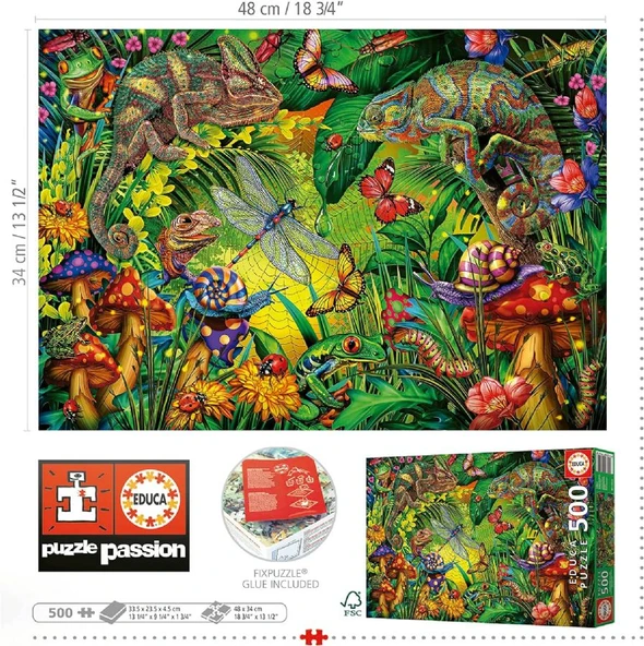 Educa 500 Parça Renkli Orman Puzzle - 19551 - Colourful Forest - Resim 3