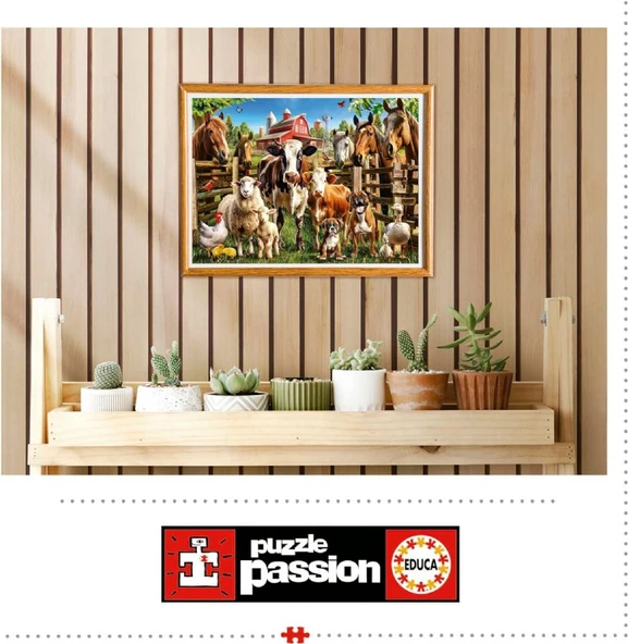 Educa 500 Parça Çiftlik Arkadaşları Hayvan Puzzle - 19905 - Farmyard Buddies - Resim 4