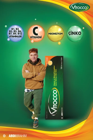 VITOCCO EFERVESAN TABLET, MİNERAL KOMPLEKSİ İÇEREN TAKVİYE EDİCİ GIDA 15 TABLET - Resim 7