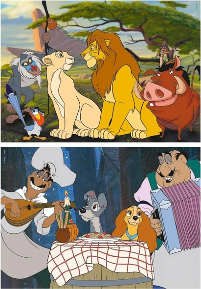 Educa 4-6 Yaş 2x48 Parça Disney Klasikleri Hayvanlar Puzzle - Erkek Çocuk Karton Puzzle - 2