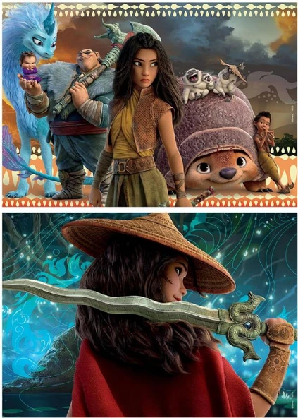 Educa 2x50 Parça Raya ve The Last Dragon Ahşap Çocuk Puzzle - 4-6 Yaş - Resim 2