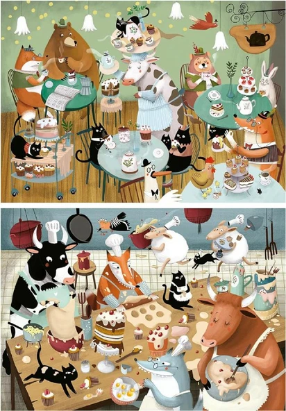 Educa 4-6 Yaş 2x48 Parça Orman Masalları Puzzle - Erkek Çocuk Karton Puzzle - Resim 2