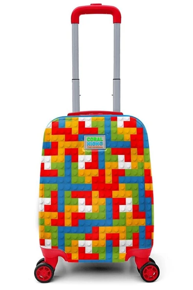 Coral High Bultak Desenli Renkli Erkek ve Kız Çocuk Mini Boy Kabin Seyahat Valizi - 16793