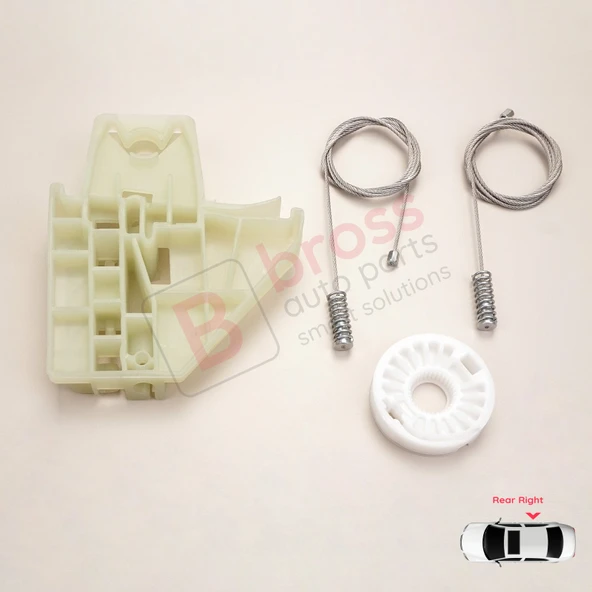 Skoda Octavia MK2 A5 1Z 2004-2013 4/5-Kapı 1Z0839656 İçin Elektrikli Arka Sağ Cam Kriko Tamir Seti - Resim 2