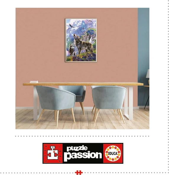 Educa 500 Parça Kayalardaki Kurtlar Puzzle - 19548 - Wolves In The Rocks - Resim 4