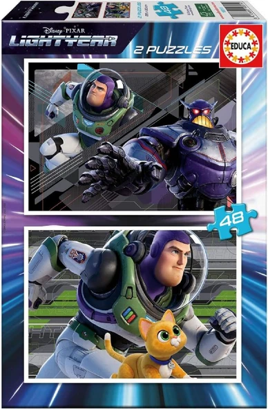 Educa 2x48 Parçalık İkili 4-6 Yaş Çocuk Puzzle - Disney Işıkyılı (Lightyear) - Erkek Çocuk