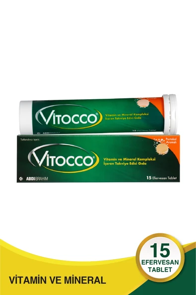 VITOCCO EFERVESAN TABLET, MİNERAL KOMPLEKSİ İÇEREN TAKVİYE EDİCİ GIDA 15 TABLET - Resim 2