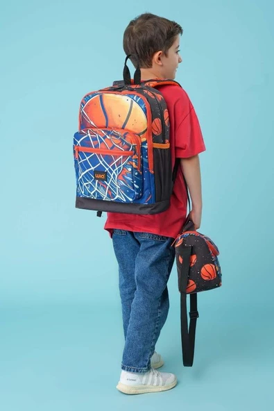 Wia Erkek Çocuk Basketbol Temalı 3'lü İlkokul Okul Çanta Seti - Resim 3