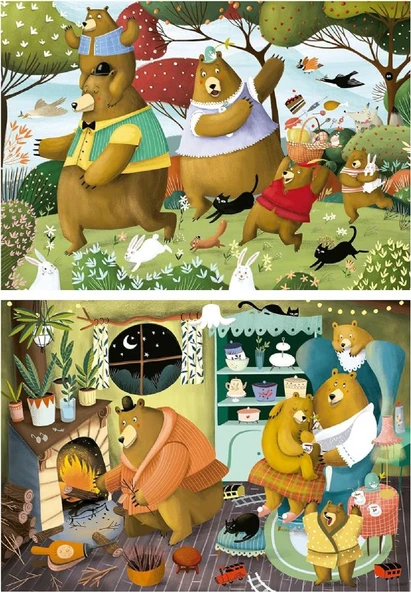 Educa Puzzle - 2x20 Parça Orman Masalları - 3-5 Yaş Kız ve Erkek Çoduk - Resim 2