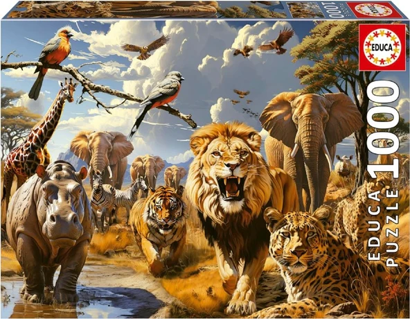 Educa 1000 Vahşi Hayvanlar Puzzle - 1000 Parça - 19920 - Wild Animals