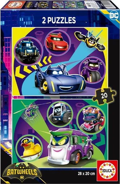 Educa 2x20 Parça 3-5 Yaş Erkek Çocuk Batwheels Puzzle - 20106