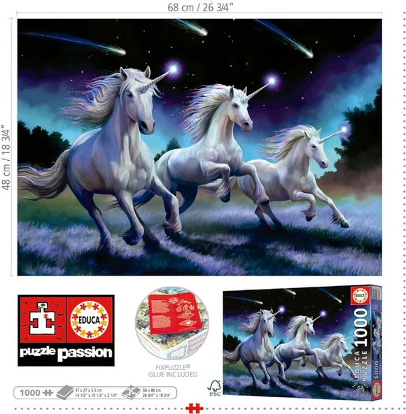 Educa 1000 Parça Kayan Yıldız Puzzle - 19919 - Shooting Stars Anne Stokes - Resim 3