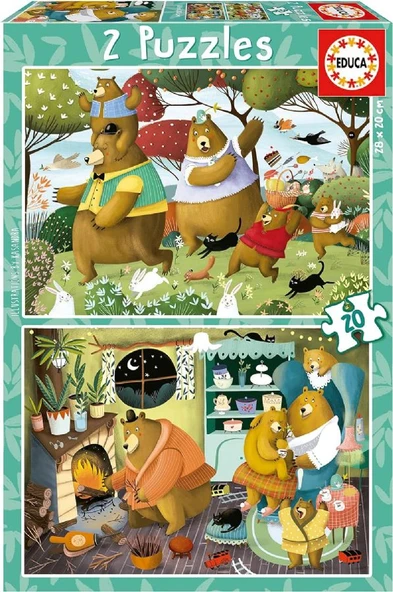 Educa Puzzle - 2x20 Parça Orman Masalları - 3-5 Yaş Kız ve Erkek Çoduk ürün görseli