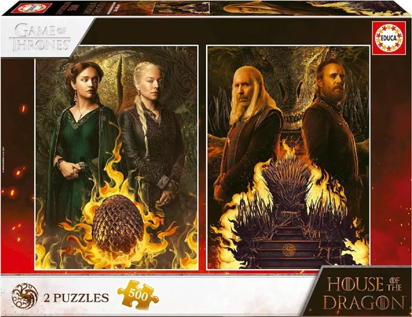 Educa 2x500 Parça Game Of Thrones Ejderha Evi Puzzle - 19573 ürün görseli