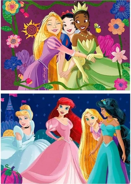 Educa 2x50 Parça Disney Prensesleri Kız Çocuk Ahşap Puzzle - 4-6 Yaş - Resim 2