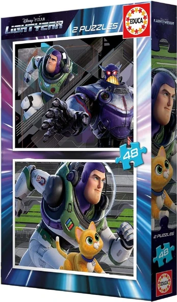 Educa 2x48 Parçalık İkili 4-6 Yaş Çocuk Puzzle - Disney Işıkyılı (Lightyear) - Erkek Çocuk - Resim 2