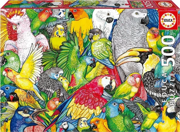 Educa 500 Parça Papağanlar / Parrots Puzzle - 19547 - Resim 3