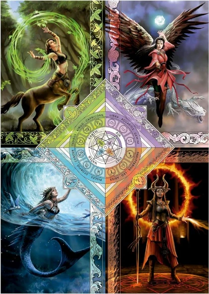 Educa 1500 Parçalık Elementlerin Sihirli Yıldız Tablosu Puzzle - 19941 - Elemental Magic Star Chart Anne Stokes - 2