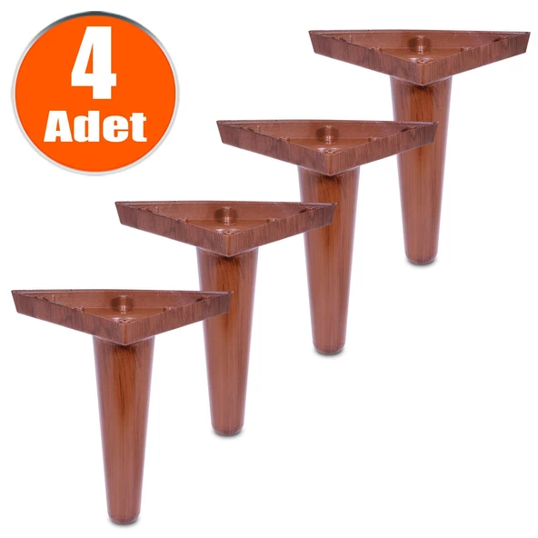Mobilya Kanepe Konsol Tv Ünitesi Puf Koltuk Ayağı Kahverengi Ayakları 18 Cm (4 ADET)