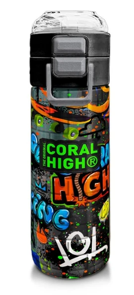Coral High Çelik Matara Termos/Suluk 31972 - 500ml, Erkek Çocuk - Siyah Mavi Grafiti Desenli ürün görseli