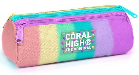 Coral High Üç Gözlü Okul Kalem Çantası - Kız Çocuk - Çok Renkli
