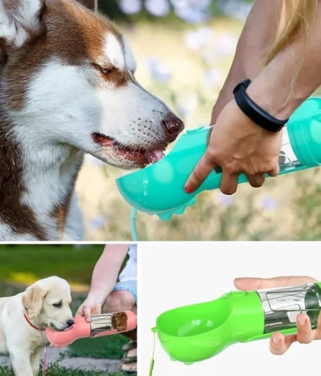 Taşınabilir Hazneli Kaplı ,kaka Poşetli Kedi,köpek Suluğu-300ml