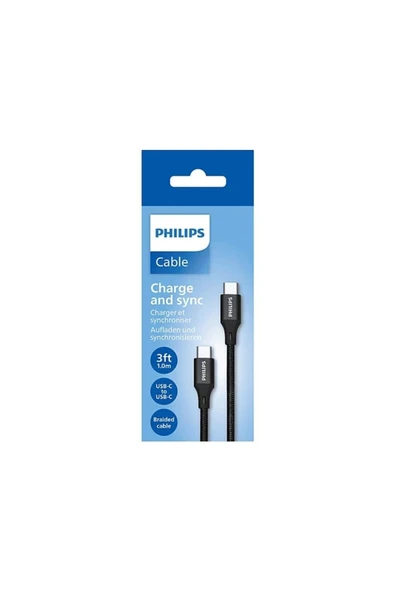 Philipd Ontech - Dlc5531c Type-c To Type-c 1,2mt Pd 480 Mbps Siyah Şarj Kablosu - 2