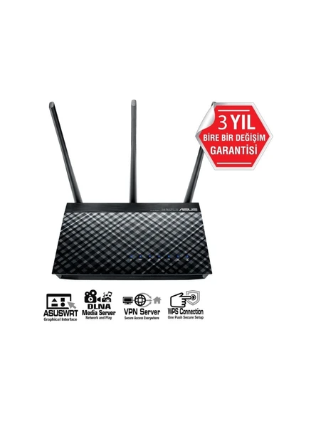 ASUS DSL-AC51 WİRELESS-AC750  ÇİFT-BANT ADSL2/2+, ADSL, VDSL2 Wi-Fi MODEM ROUTER