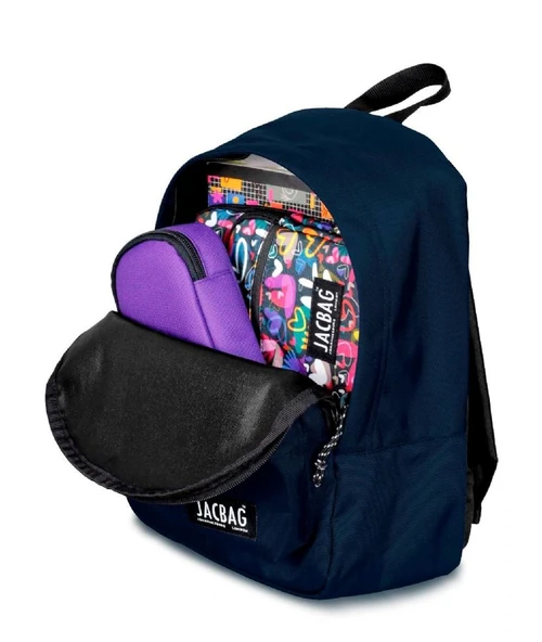 Jacbag Classic Kids - İki Bölmeli Ufak Günlük Sırt Lacivert Çantası - Jac-34 - Erkek - Resim 3
