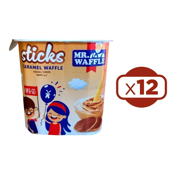 MR.WAFFLE Sticks Caramel Waffle 50 gr x 12 Adet