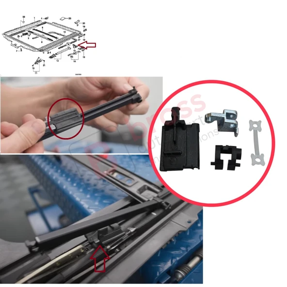 BMW 3 E36 E46 7 E38 için 4 Parça Sunroof Sürgülü Tavan Kılavuz Rayı Kaldırma Kolu Tamir Seti Sağ - Resim 5
