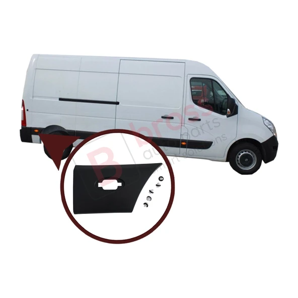 Renault Master MK3 Movano B NV400 için Arka Çamurluk Bandı Çıtası Sağ 768F30007R - Resim 5