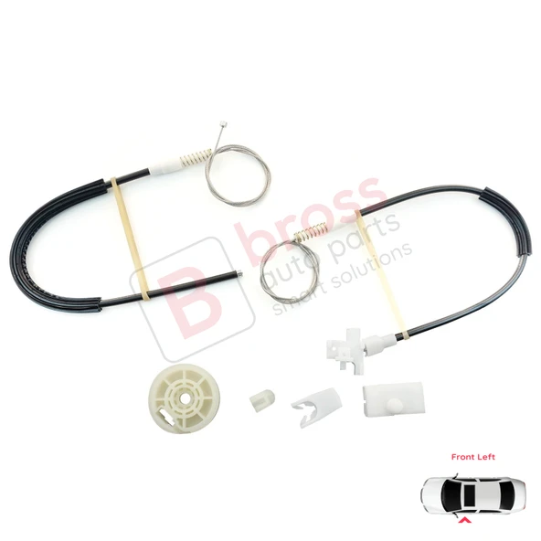 Renault Megane MK1 X64 1996-2003 4/5 Kapı 7700834347 İçin Ön Sol Kapı Cam Kriko Tamir Seti - Resim 2