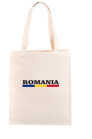 Romania Flag Lettern Ham Bez Çanta