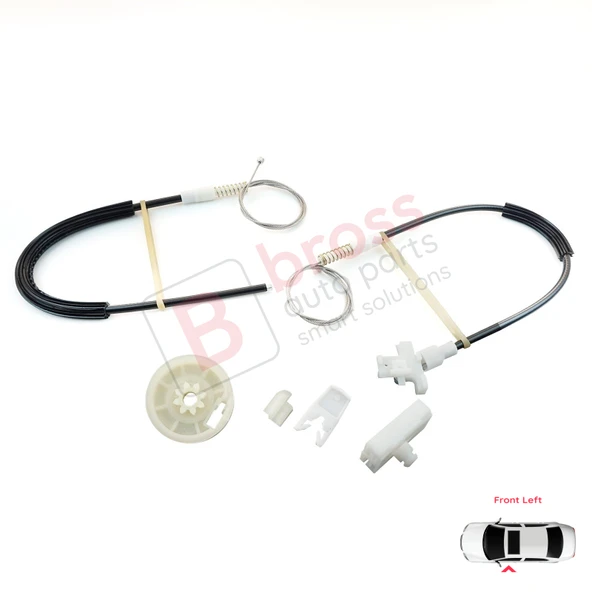 Renault Megane MK1 X64 1996-2003 4/5 Kapı 7700834347 İçin Ön Sol Kapı Cam Kriko Tamir Seti - Resim 4