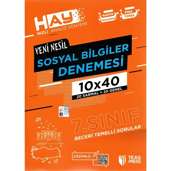 TEAS PRESS 7.SINIF SOSYAL BİLGİLER DENEMESİ 10x40