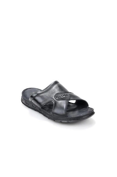 Papuçcity Aldmr 803 Ortopedik Erkek Masaj Tabanlı Hakiki Deri Terlik