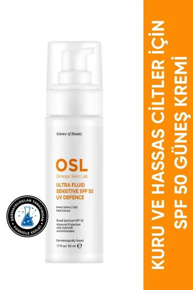 OMEGA SKIN LAB Ultra Fluid + Sensitive SPF 50 UV Defence 50 ml