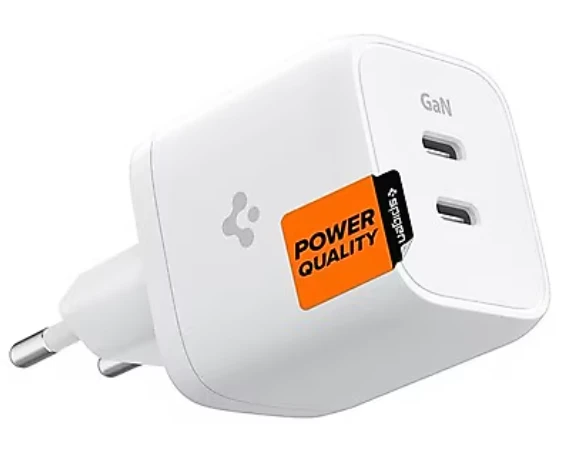 Spigen ArcStation Pro GaN 452 45W 2 Port USB-C Güç Adaptörü Beyaz ACH03717