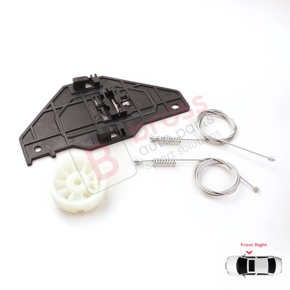 Citroen C3 MK2 SC A51 2009-2016 5-Kapı 9813093180 İçin Elektrikli Ön Sağ Cam Kriko Tamir Seti - Resim 3