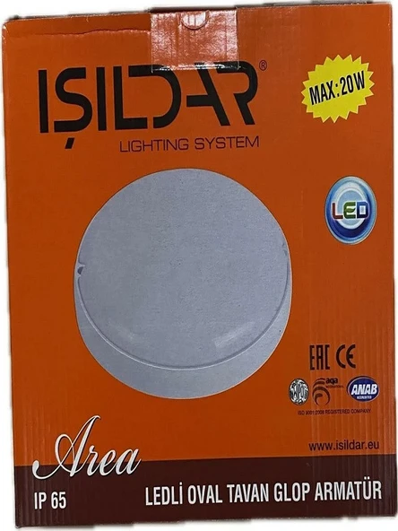 IŞILDAR TAVAN ARMATÜRÜ AREA 20W LEDLİ BÜYÜK BEYAZ 4435 - 4