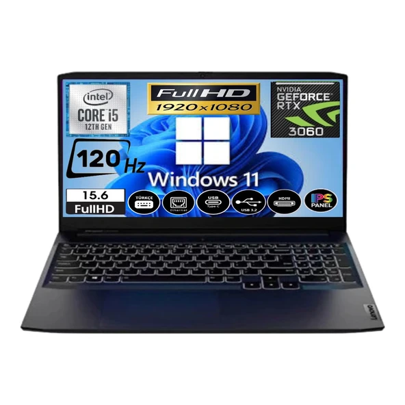 Ip Gaming Intel Core I5-12450H 24GB Ram 1tb SSD RTX3060 120hz 15.6'' WINDOWS11 82S90120TX (Yenilenmiş)