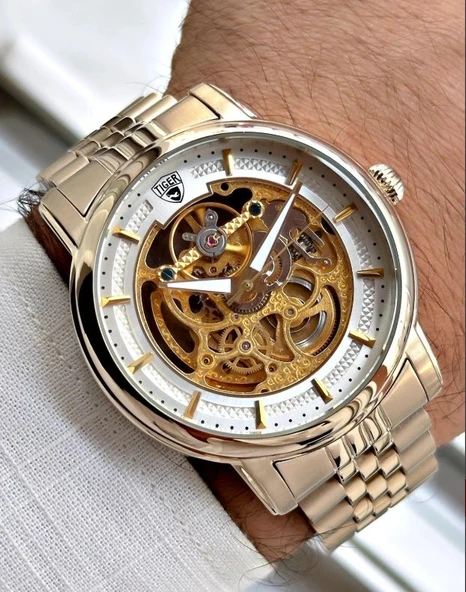 TI-592G TIGER OTOMATİK ÇELİK ERKEK SAATİ ürün görseli