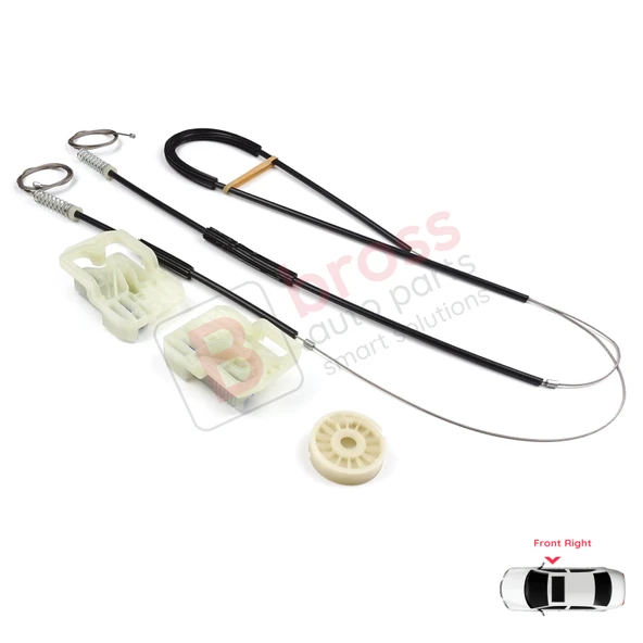 Audi Q7 MK1 4L 4LB 2006-2015 5-Kapı SUV 4L0837462A İçin Elektrikli Ön Sağ Cam Kriko Tamir Seti - Resim 3